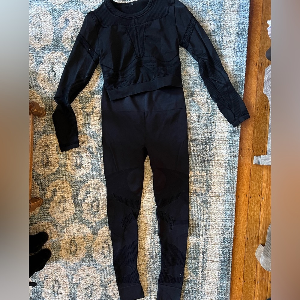 Matching black workout set